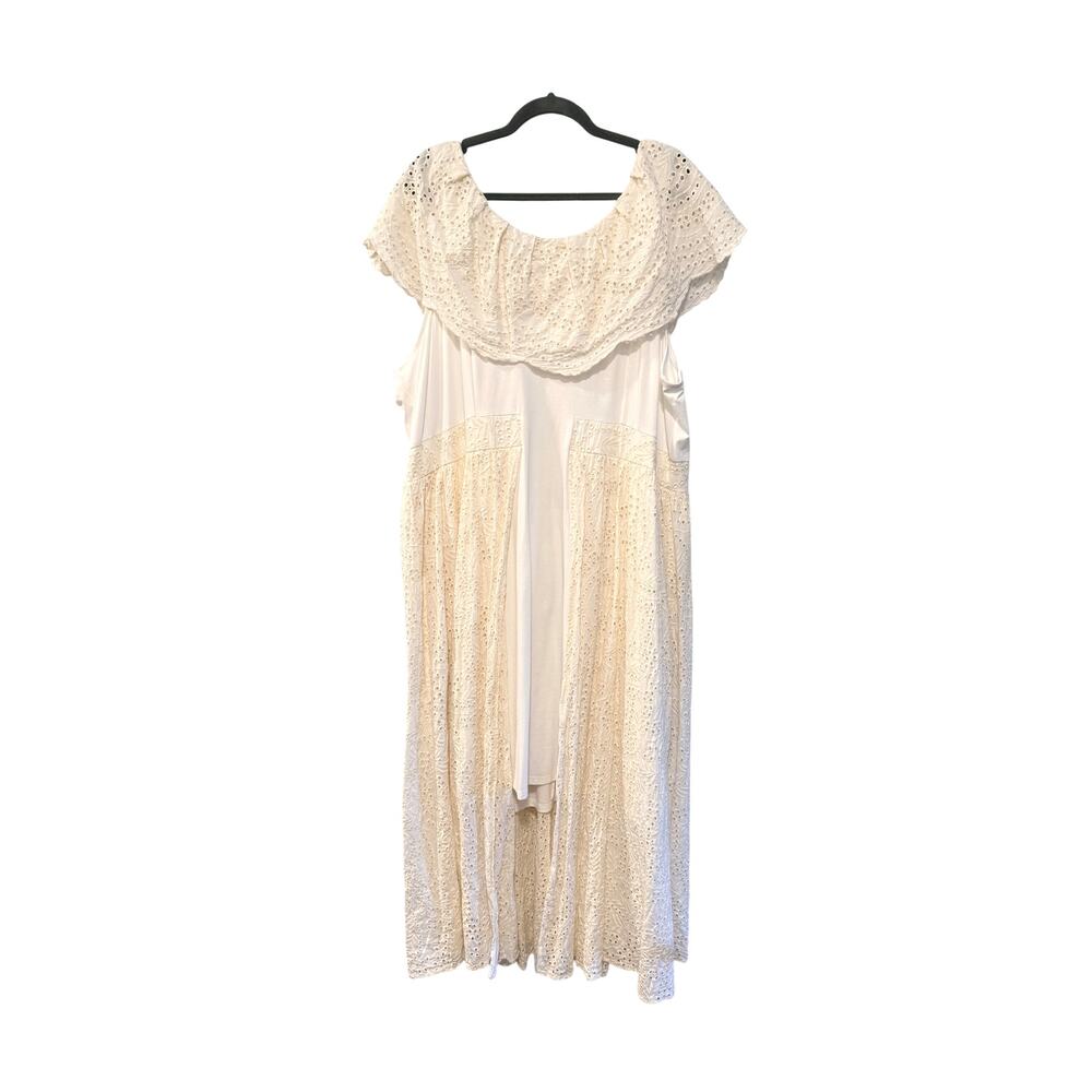 C Wonder 2X Christian Siriano Off Shoulder Eyelet Boho Maxi Dress $149 NEW Cream - Picture 2 of 11